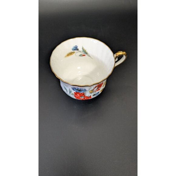 Sutherland Bone China Tea Cup Gold Trim Red Blue Floral Vintage England - Picture 6 of 14